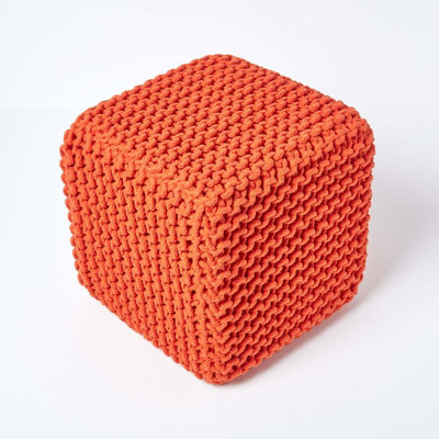 Orange deals knitted pouffe