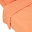 Homescapes Burnt Orange Linen Flat Sheet, Double