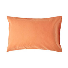 Homescapes Burnt Orange Linen Housewife Pillowcase, Standard