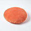 Homescapes Burnt Orange Velvet Cushion, 40 cm Round