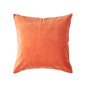 Homescapes Burnt Orange Velvet Cushion Cover, 60 x 60 cm