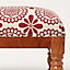 Homescapes Cassia Red Geometric Footstool, 50 x 30 x 40 cm