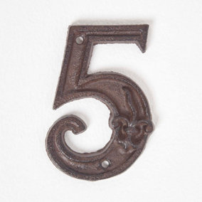 Homescapes Cast Iron House number, 5
