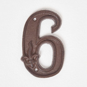 Homescapes Cast Iron House number, 6