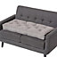 Homescapes Charcoal Grey Cotton 2 Seater Booster Cushion