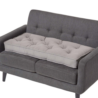 Homescapes Charcoal Grey Cotton 2 Seater Booster Cushion