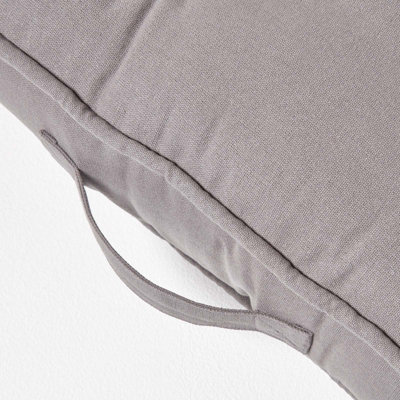 Homescapes Charcoal Grey Cotton 2 Seater Booster Cushion