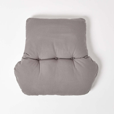 Homescapes Charcoal Grey Cotton Back Support Cushion