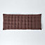 Homescapes Chocolate Brown Bench Cushion, Two Seater