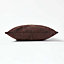 Homescapes Chocolate Brown Real Leather Suede Cushion with Feather Filling