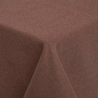 Homescapes Chocolate Brown Tablecloth 137 x 178 cm