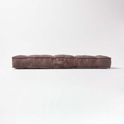 Homescapes Chocolate Faux Suede 2 Seater Booster Cushion