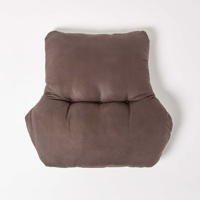 Homescapes Chocolate Faux Suede Back Support Cushion
