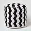 Homescapes Circular Cube Bean Footstool with Black and White Chevron Pattern