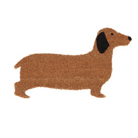 Homescapes Coir Dog Shaped Non-Slip Doormat