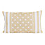 Homescapes Cotton Beige Stripe Border, Stars Rectangular Cushion Cover,30 x 50 cm