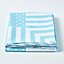 Homescapes Cotton Blue Polka Dots and Stripes Sofa Throw
