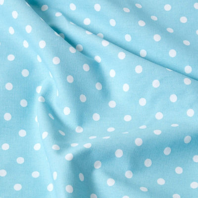 Homescapes Cotton Blue Polka Dots and Stripes Sofa Throw