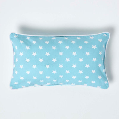 HOMESCAPES Federa Cuscino 30x50 Cm Blu Con Pois Bianchi – 100% Cotone