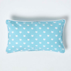 Homescapes Cotton Blue Stars Cushion Cover, 30 x 50 cm