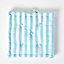 Homescapes Cotton Blue Thick Stripe Floor Cushion, 40 x 40 cm