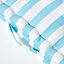 Homescapes Cotton Blue Thick Stripe Floor Cushion, 40 x 40 cm