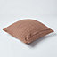 Homescapes Cotton Cable Knit Chocolate Brown Cushion Cover, 45 x 45 cm