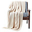 Homescapes Cotton Cable Knit Natural Throw, 150 x 200 cm