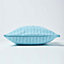 Homescapes Cotton Cable Knit Pastel Blue Cushion Cover, 45 x 45 cm