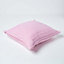 Homescapes Cotton Cable Knit Pastel Pink Cushion Cover, 45 x 45 cm