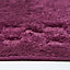 Homescapes Cotton Check Border Aubergine Bath Mat