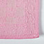Homescapes Cotton Check Border Pink Bath Mat