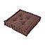 Homescapes Cotton Chocolate Brown Floor Cushion, 40 x 40 cm