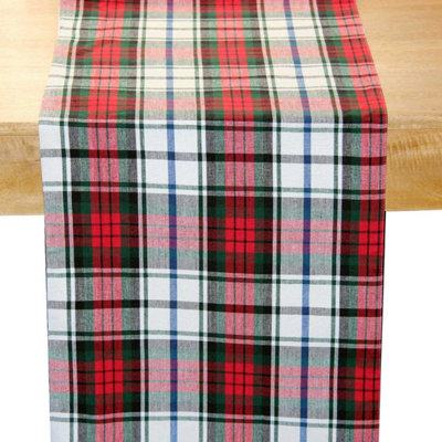 Homescapes Cotton Christmas Macduff Tartan Table Runner