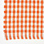 Homescapes Cotton Gingham Check Rug Hand Woven Orange White, 66 x 200 cm
