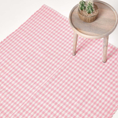 Take A Look About Pink Gingham Rug