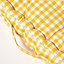 Homescapes Cotton Gingham Check Yellow Floor Cushion, 40 x 40 cm
