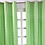 Homescapes Cotton Green Block Check Gingham Eyelet Curtains 137 x 182 cm