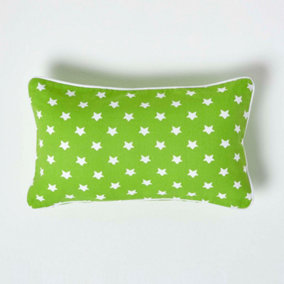 Homescapes Cotton Green Stars Cushion Cover, 30 x 50 cm