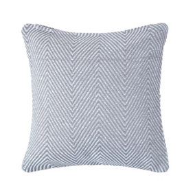 Homescapes Cotton Grey Halden Chevron Cushion Cover, 45 x 45 cm