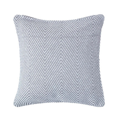 Cuscino Decorativo In Puro Cotone Homescapes 'Halden' Grigio, Motivo Chevron, 45x45 Cm, Per Divano E Letto