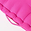 Homescapes Cotton Hot Pink Floor Cushion, 50 x 50 cm