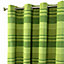 Homescapes Cotton Morocco Striped Green Curtains 167 x 228 cm