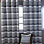 Homescapes Cotton Morocco Striped Monochrome Curtain Pair, 66 x 72" Drop