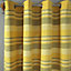 Homescapes Cotton Morocco Striped Yellow Curtain Pair, 54 x 54" Drop