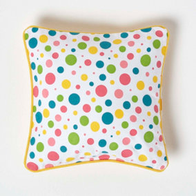 Homescapes Cotton Multi Colour Polka Dots Cushion Cover, 30 x 30 cm