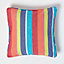 Homescapes Cotton Multi Coloured Stripe Cushion Cover, 45 x 45 cm