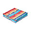 Homescapes Cotton Multicoloured Stripe Floor Cushion, 50 x 50 cm