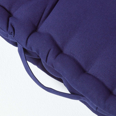 Homescapes Cotton Navy Blue Floor Cushion, 40 x 40 cm