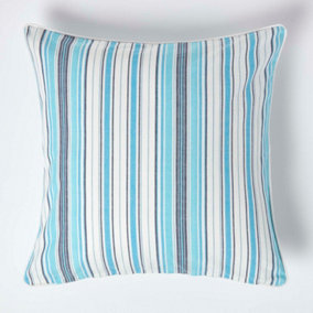 Homescapes Cotton New England Stripe Cushion Cover, 60 x 60 cm